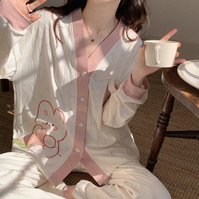 ML888-Set Piyama Kerah Babydoll PP / piyama Muslimah terbaru / piyama wanita Import murah / Piyama S