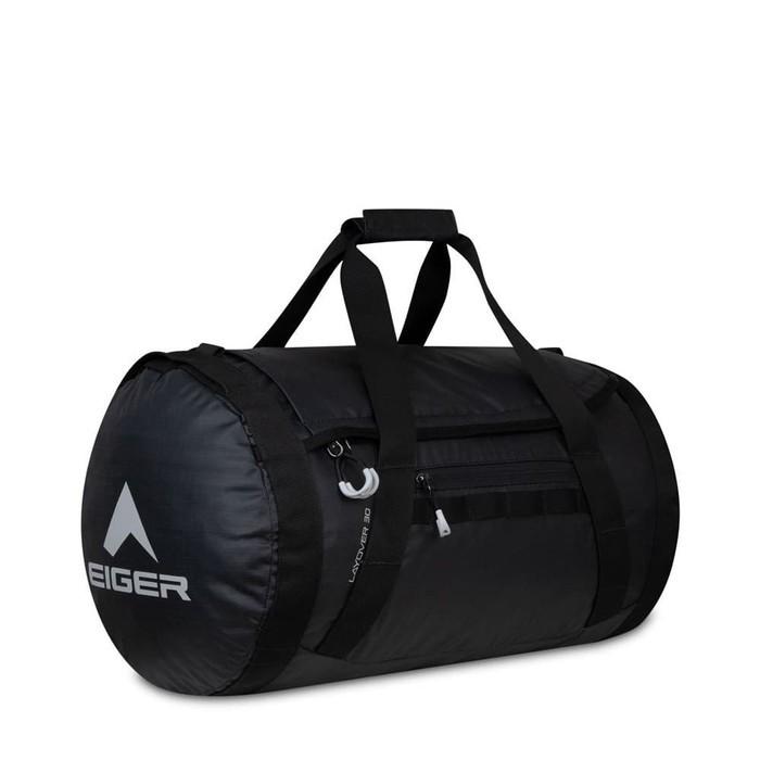 Tas Duffel Eiger Layover 30 Black 910005602 Folded Duffle 30L Traveling Bag Original
