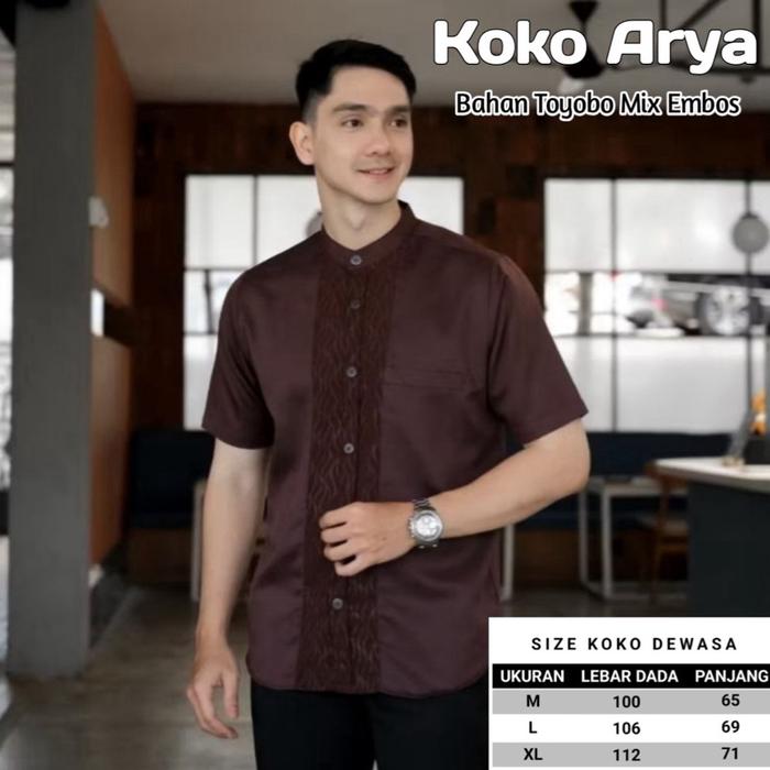 Baju koko Terbaru 2026 Arya series Terbaru Baju Koko Embos series