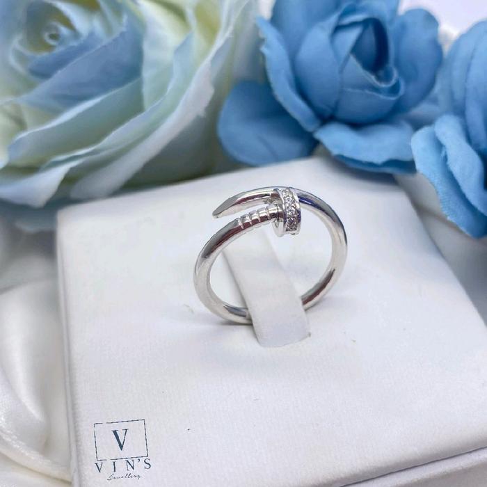 Cincin Emas 18K & Swarovski - model cartier - Treatment Jewellery Spa Garansi Seumur Hidup kode : 20