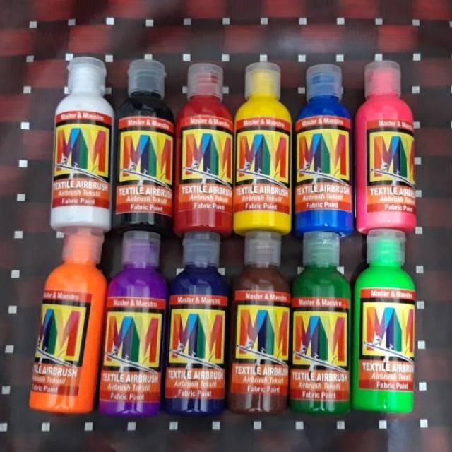 Perbotol Cat Airbrush Textile MM 60ml untuk Lukis Teknik Airbrush pada Media Kain  Kaos  Jaket  Baju