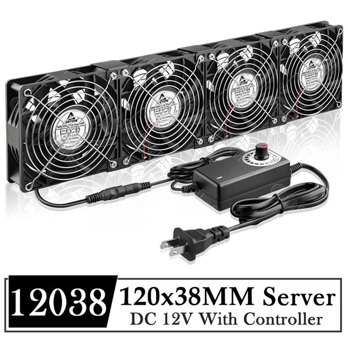 GDSTIME 120mm Server Fan DC 12V 220V 120MM*38MM Btc Mining Machine Chassis Workstation Cabinet Radia