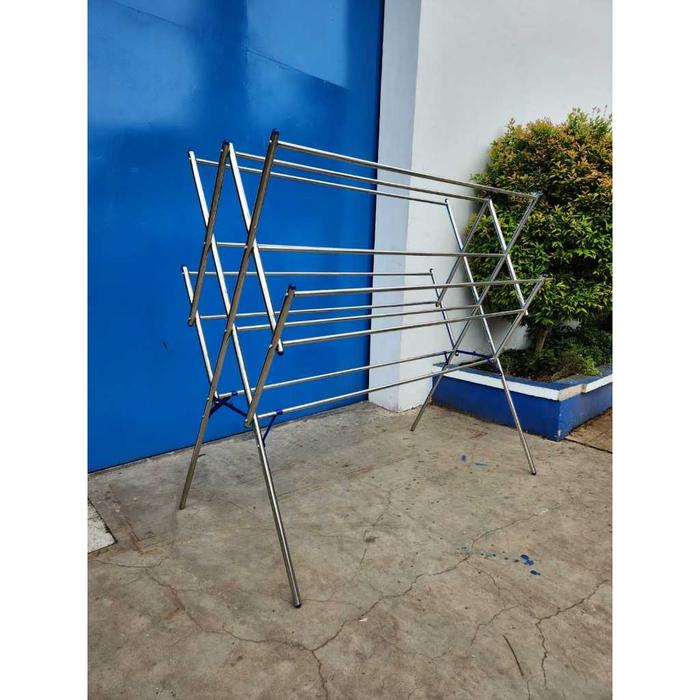 Jemuran Baju Lipat Stainless Steel Jumbo Panjang 180 Cm Jemuran Stainless Jumbo Berkualitas