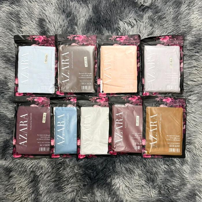 AZARA 50Pcs Hijab Polos Kemasan Pouch Kembang - Hijab Polos Dalam Kemasan Pouch Kembang