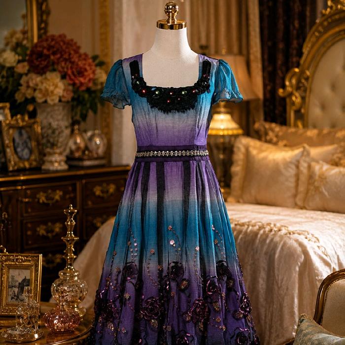 dresss brokat brukat Lace renda bunga flower floral vintage mewah premium elegant korea BKK Bangkok