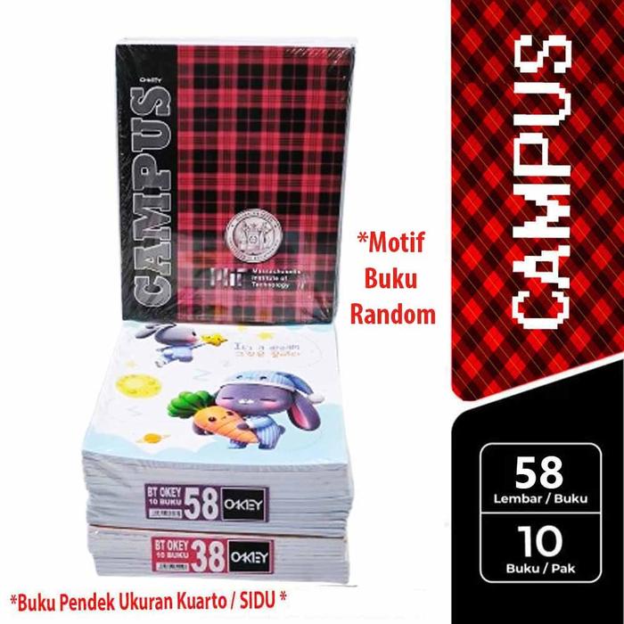 OKEY CAMPUS 58 LEMBAR / BUKU TULIS / BUKU CAMPUS MURAH Buku Tulis Campus Kecil 58 / Kwarto 58 Okey C