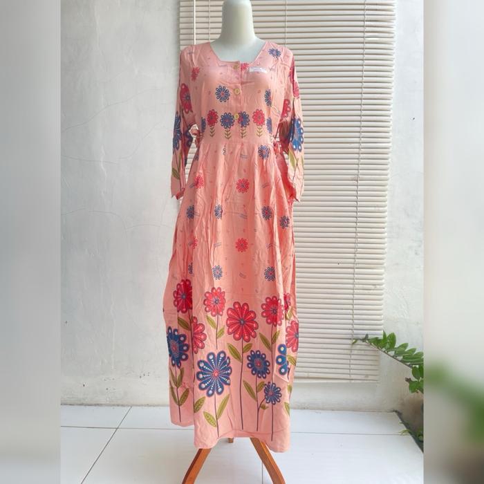 HAP Daster Chibi Lengan 7/8 Rayon Busui Friendly Nyaman Panjang Material Premium Adem Lembut Motif A