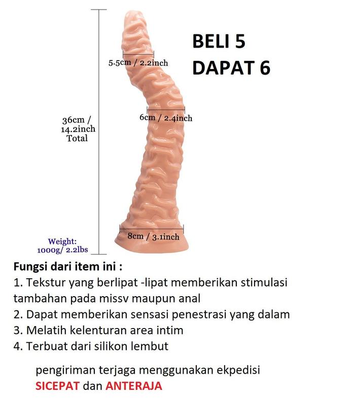 D075 Fisting JUMBO Plug Silicone Silica Silikon Belalai Dido Pria Wanita Lentur Besar Big Size Menem