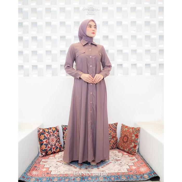 PROMO RAMADHAN!!!ZALIFA - Hanin Dress Wanita Kasual - Gamis Wanita