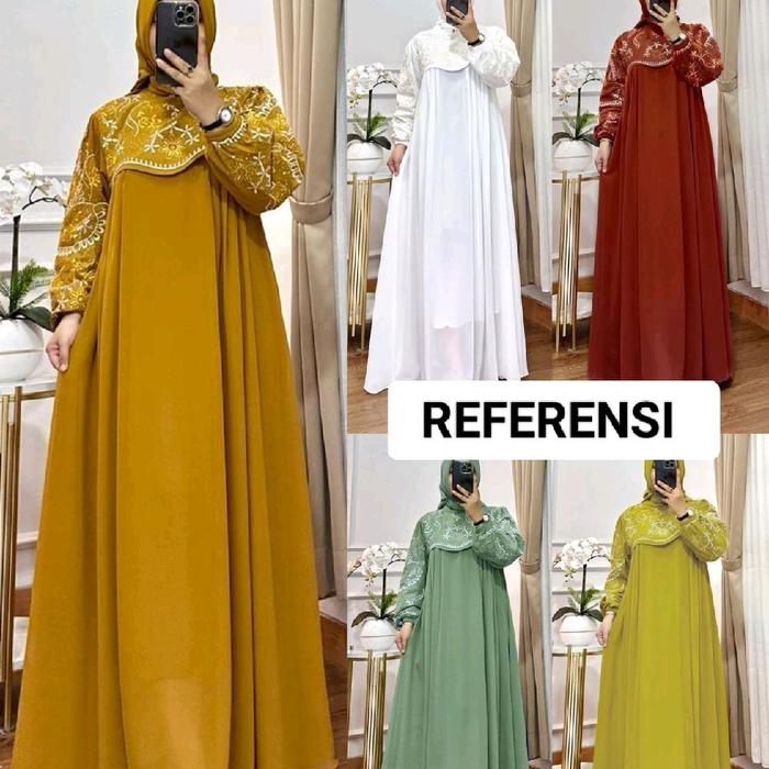 Tasya Dress Bordir / Gamis Tasya Bordir