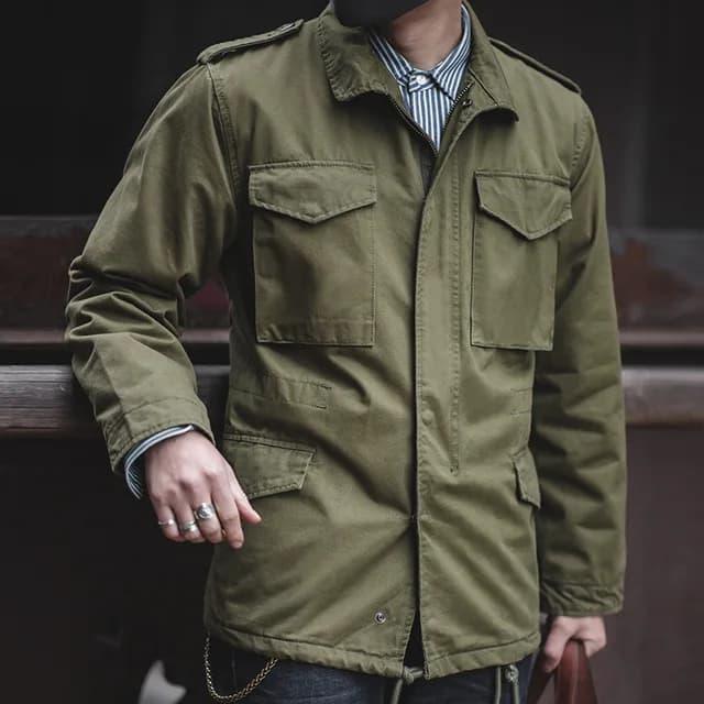 F1F Jaket Parka Pria Keren M65 Jaket Militer Semi Formal Keren Army jacket Katun nyaman