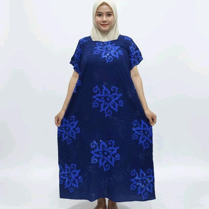 TERBARU DASTER SIKAK JUMBO MOTIF SUNANAN TERKINI Wanita NON Busui Rayon Tidur Panjang Katun Dress De