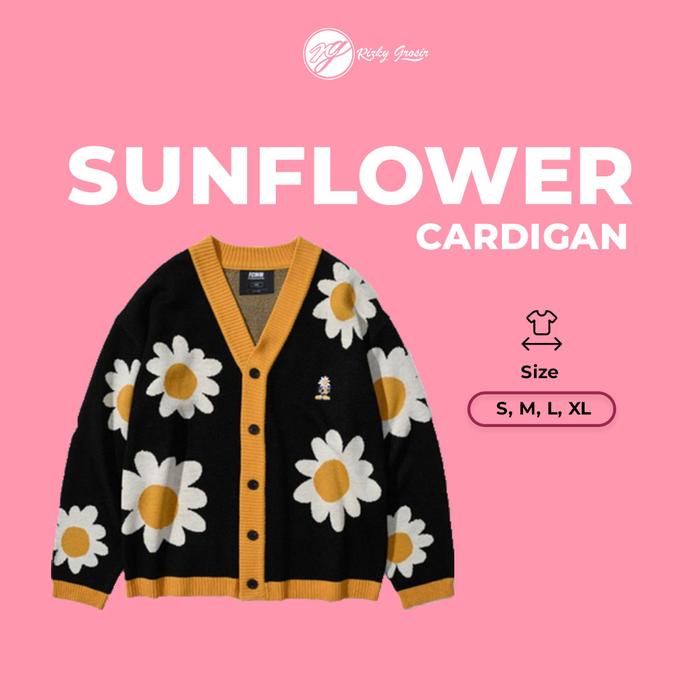 Cardigan sunflower rajut korea fcmm edition nana jaemin nct