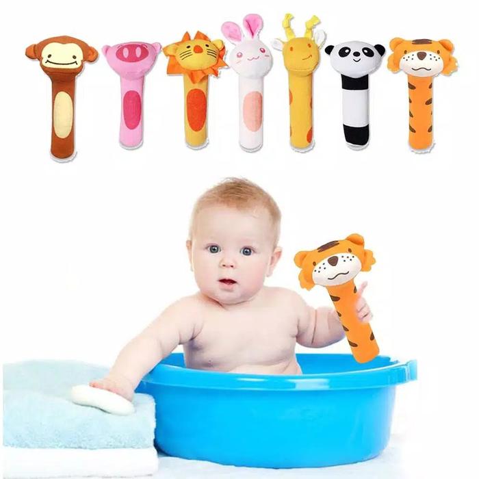 Mainan Rattle Stick - Mainan Tangan Bayi Bunyi - Baby Hand Rattle Toy Stick - Boneka Genggam Bayi