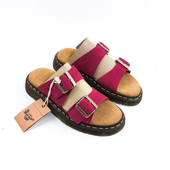 Dr Martens Josef Fuschia Pink Nubuck Sandal Wanita