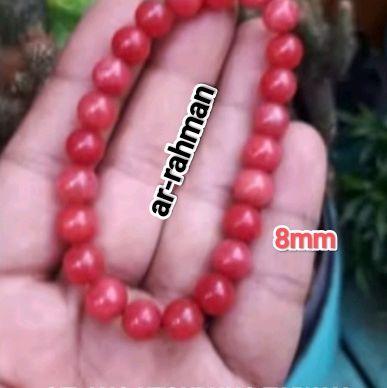 GELANG ELASTIS BATU 8mm KECUBUNG TAIWAN SERAT MERAH JAMBU  ORIGINAL NATURAL ASLI BATU ALAM