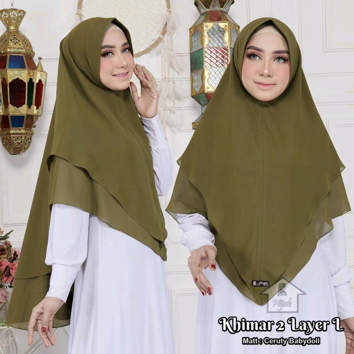 Robia hijab-french Khimar Syari L 80x115 Ceruti Babydoll Premium 2Layer Ped Antem Jilbab instan lanc