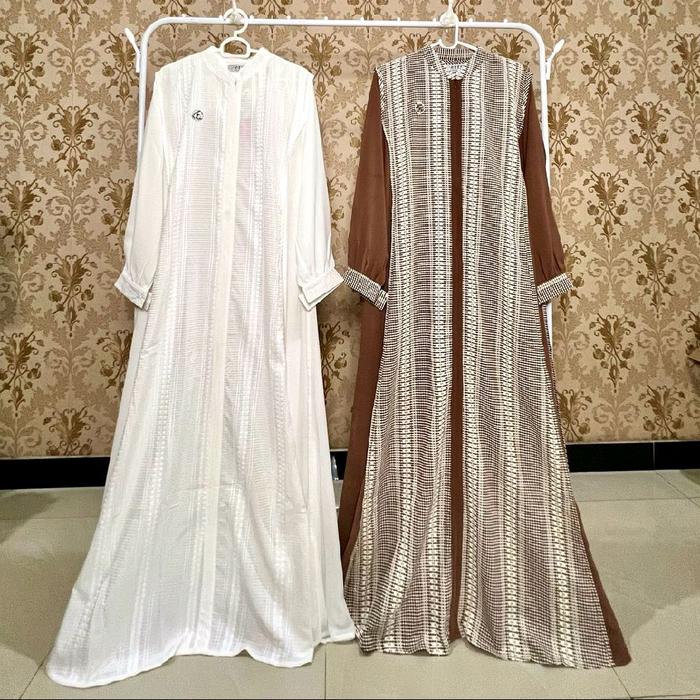Gamis / Dress bahan ceruty premium Kombinasi  Bordir / Dress Kekinian / Gamis  Muslim Lebaran BY ERR