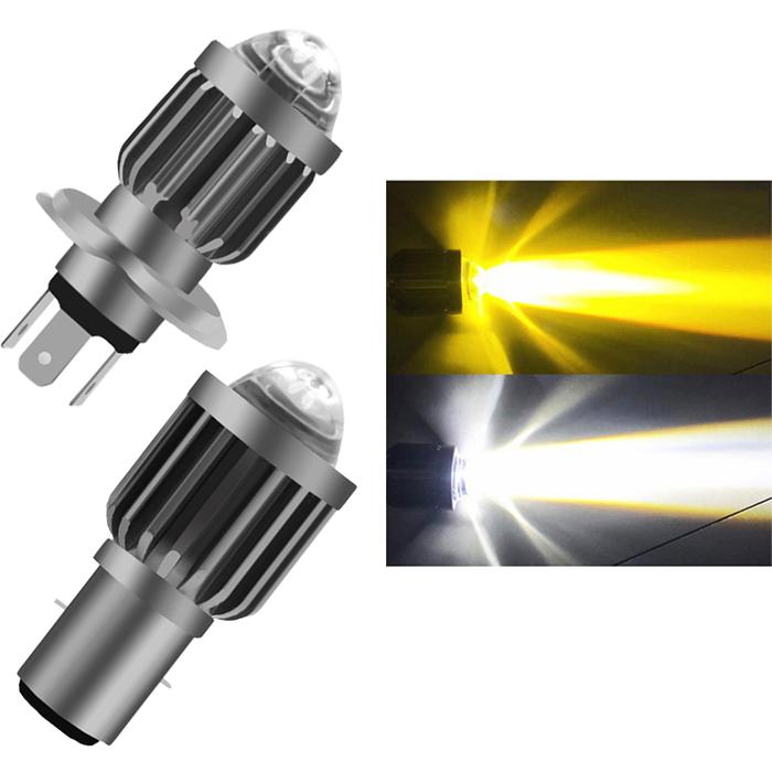 Lampu Depan Sepeda Motor Dua Warna Bohlam LED Lampu Skuter Cakar