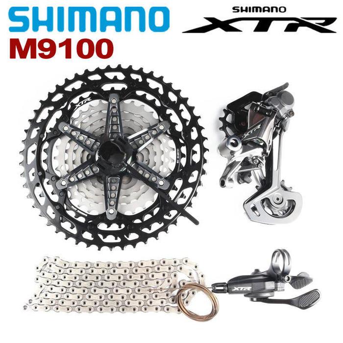 Shimano XTR M9100 Groupset 12 kecepatan, pemindah gigi belakang kanan
