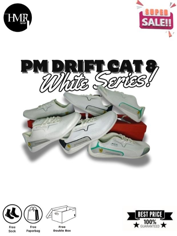 Sepatu Sneakers Casual  Unisex Puma Drift Cat 8 White Black Silver Green Pria Wanita Termurah Best S
