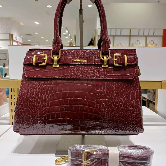 Tas Wanita Handbag Croco Glosy BELLEZZA 24405 Original Depstore Mall Ori Tas Jinjing Sling Bag Selem