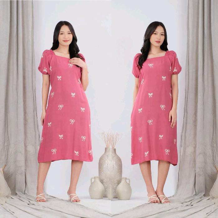 AQILA Daster Dunia Kain Rayon Premium Adem Lengan Serut Fuji Dress untuk Dewasa Remaja Bahan Rayon S