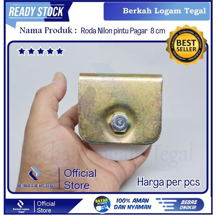 RODA PAGAR NILON 8 CM RODA PINTU GERBANG / RODA NILON PAGAR BESI STAINLESS DORONG LIPAT