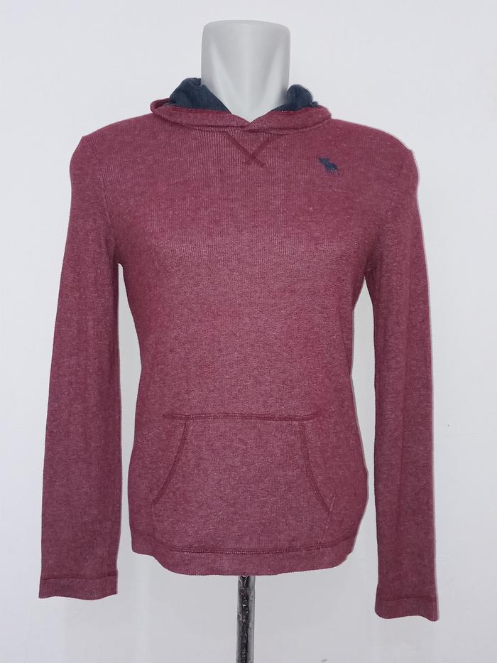 [PRELOVED] Good Atasan Pria Hoodie Sweater Rajut Merah Lengan Panjang ABERCROMBIE XL
