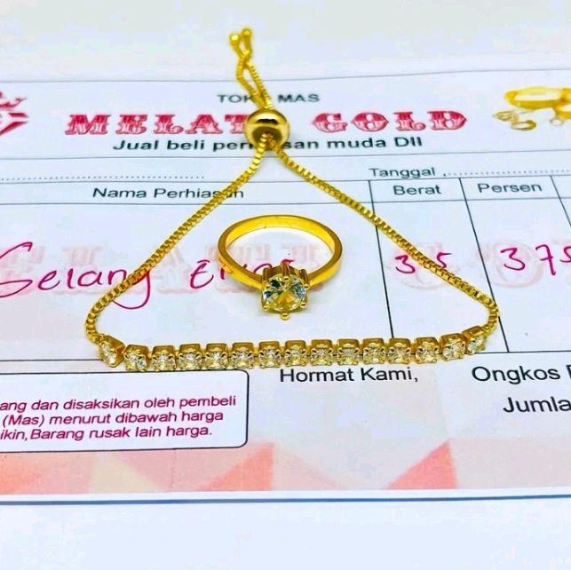 Cantik Aksesoris Perhiasan Wanita Gelang Serut Free Cincin Emas Muda Desain Simple Dan Elegan Free S