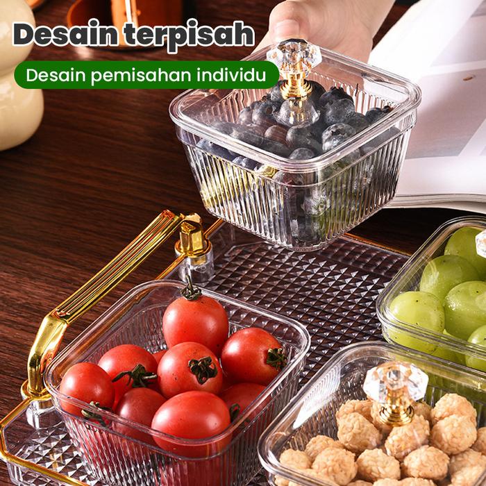 Snack Tray Snack Bowl Tempat Saji Snack Cemilan Kotak Makanan Toples Lebaran Set Nampan Toples Natal