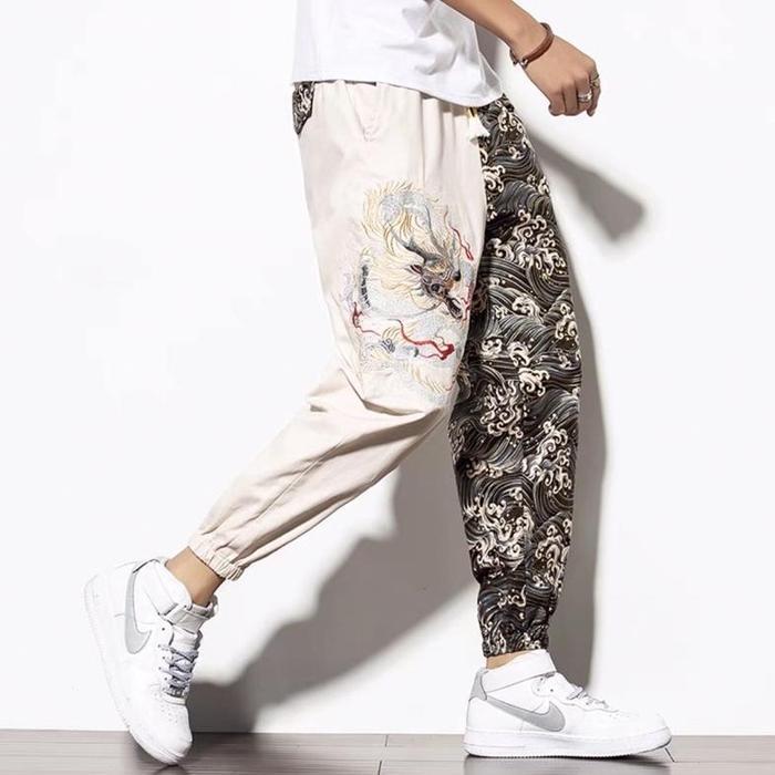 Baju Celana Sukajan Keren Jogger Import Pria Jepang Harajuku Big Size M-5Xl Jy7 Original Naga Dragon