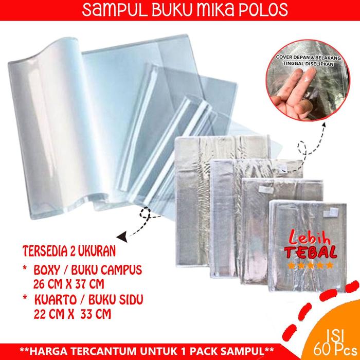 Sampul Plastik Mika Bening Kwarto 10 Lembar Sampul Buku Tulis Campus Boxy Mika Tebal isi 10 lembar S