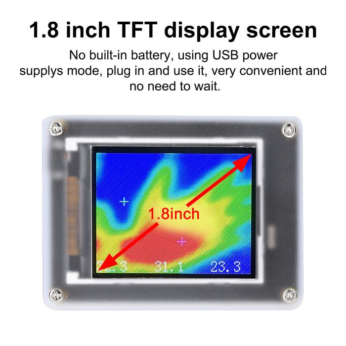 MLX90640 Digital Infrared Thermal Imager USB Power Supplys TFT Display Handheld Infrared Temperature