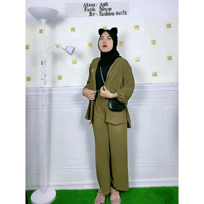 setelan wanita polos terbaru andin BIG SALE ONE SET WANITA CRINGKEL ANDIN/SETELAN WANITA VIRAL/SETEL