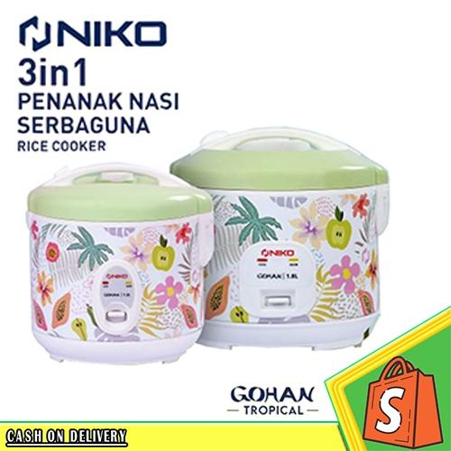 MAGIC COM RICE COOKER 1,2 LITER NIKO GOHAN TROPICAL 3 IN 1/