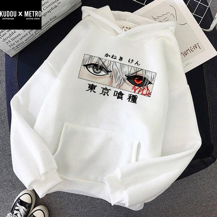 Hoodie Kaneki Eyes Anime Manga Tokyo Ghoul