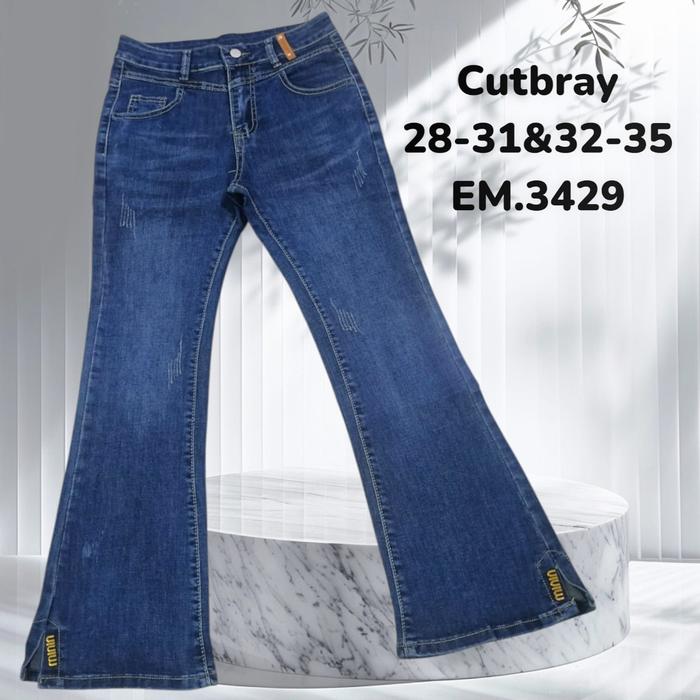 Celana Jeans Cutbray Belah Kode 3429 Premium Import
