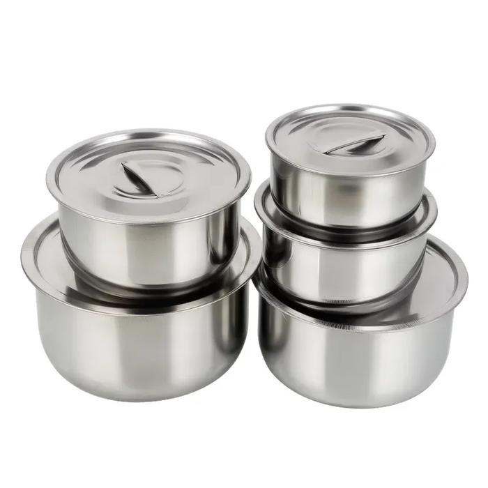 3pcs/5pcs Stainless Steel Soup pot Stock Pot Set with Lid Kitchenware
