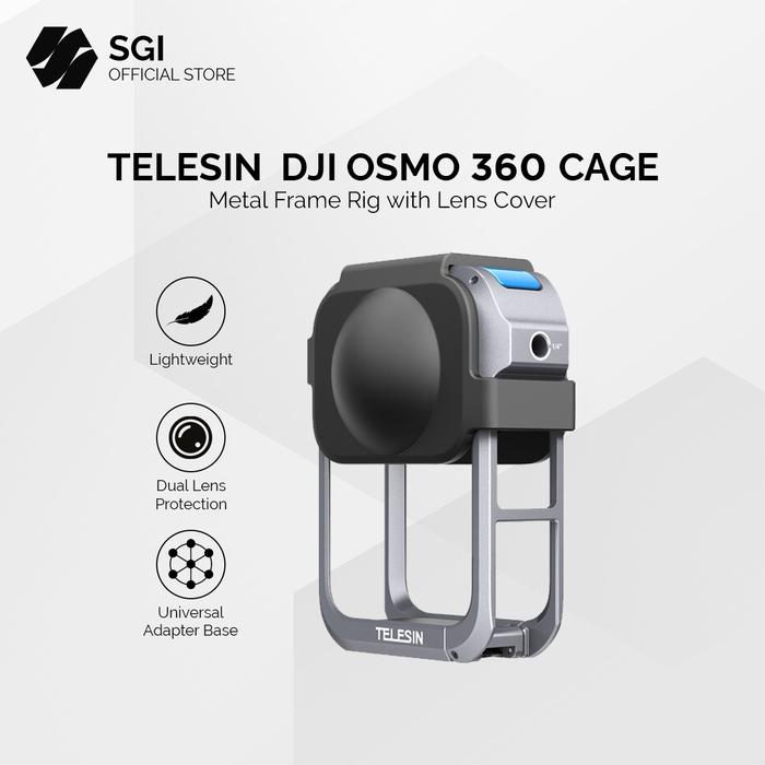 Telesin Metal Frame Case Cage Rig with Lens Cover Casing Dji Osmo 360