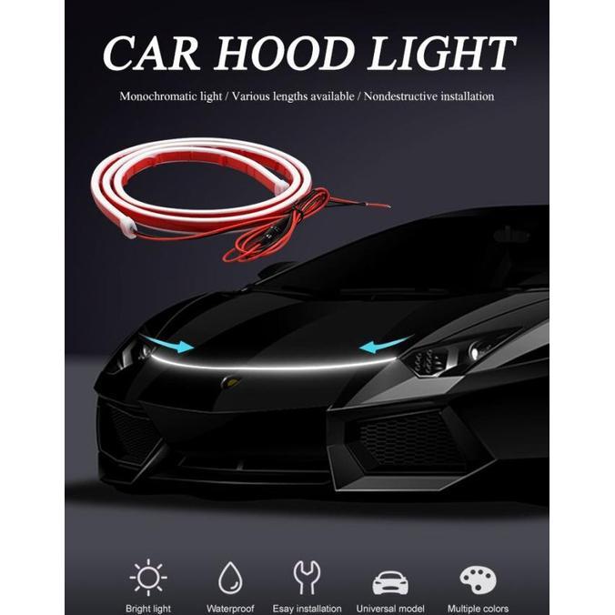 LAMPU ALIS NEON DRL KAP MESIN MOBIL WELCOME RUNNING HOOD LED LIGHT