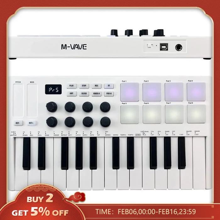 25-Key MIDI Controller Keyboard Mini Portable USB Keyboard Piano MIDI