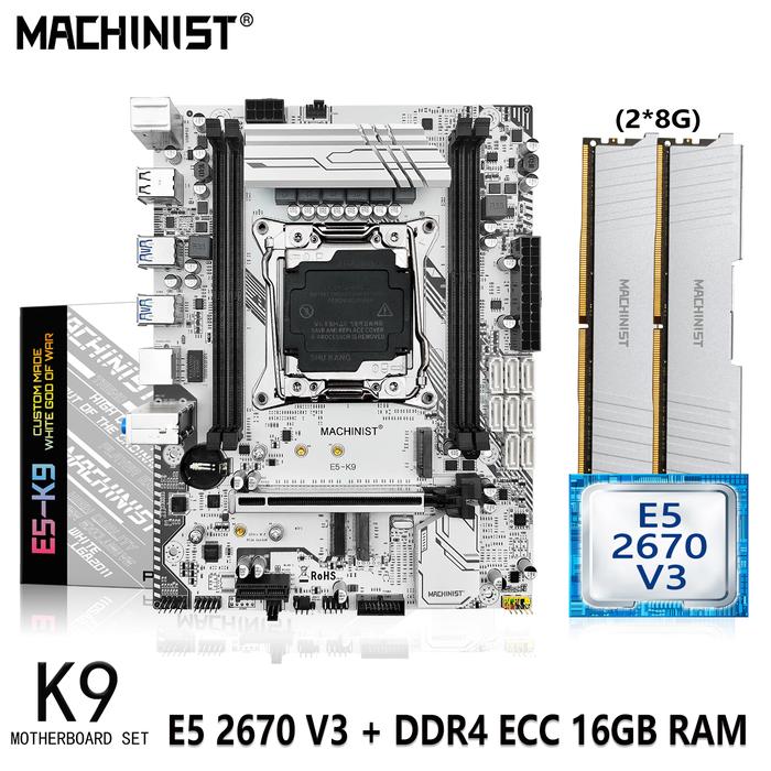 MACHINIST X99 K9 Motherboard Kit Xeon With E5 Xeon 2670 V3 CPU