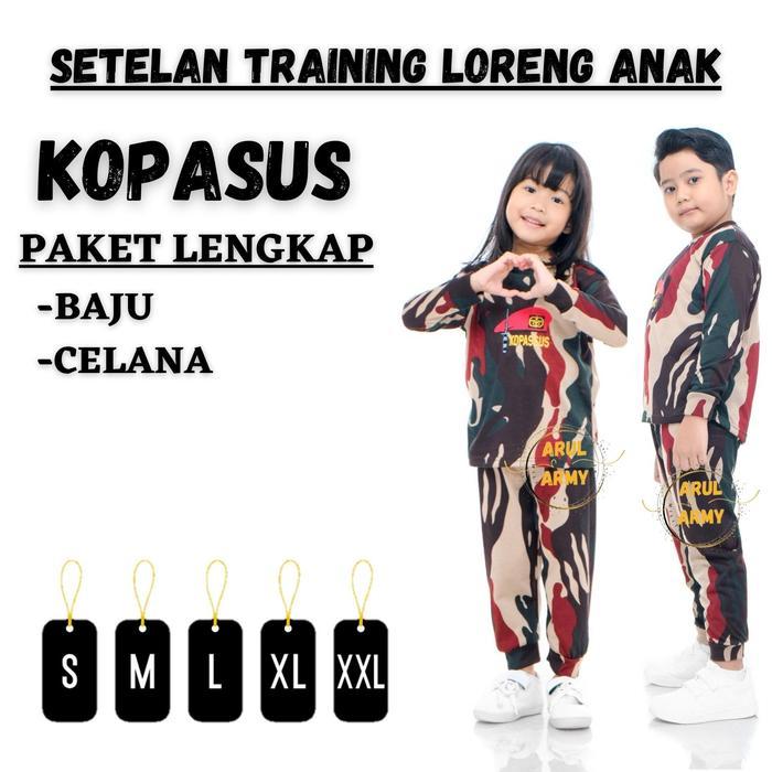 Cod! Baju Kaos Setelan Training Anak Tni Ad Au Al Tentara Anak Abri Anak Loreng Anak Kaos Loreng Ana