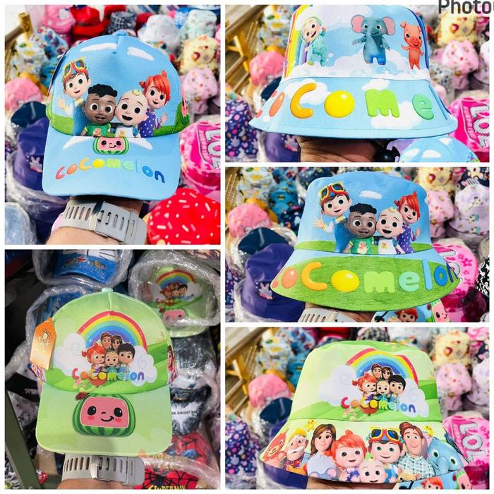 TOPI ANAK VERSI COCOMELON / TOPI BUCKET SUBLIME MOTIF COCOMELON