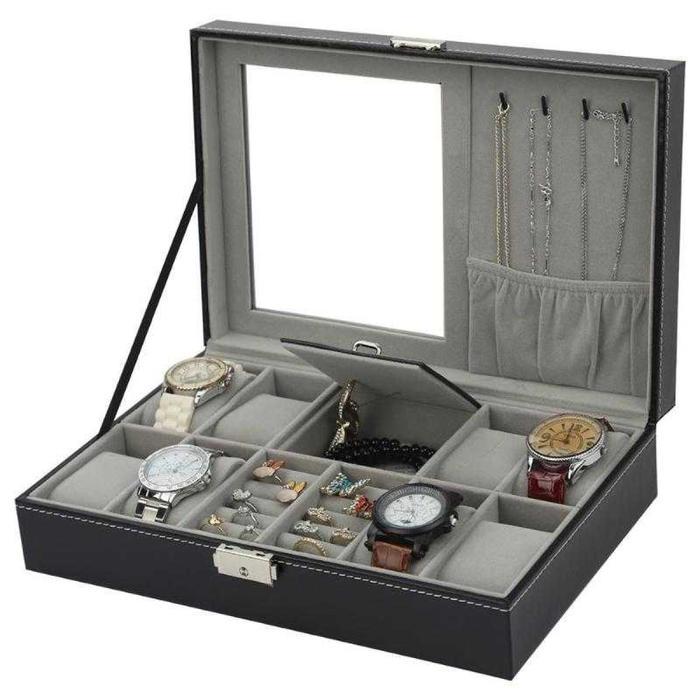 Kotak Jam Tangan Watch Box Kulit 8 + 3 Mixed Grids KK290
