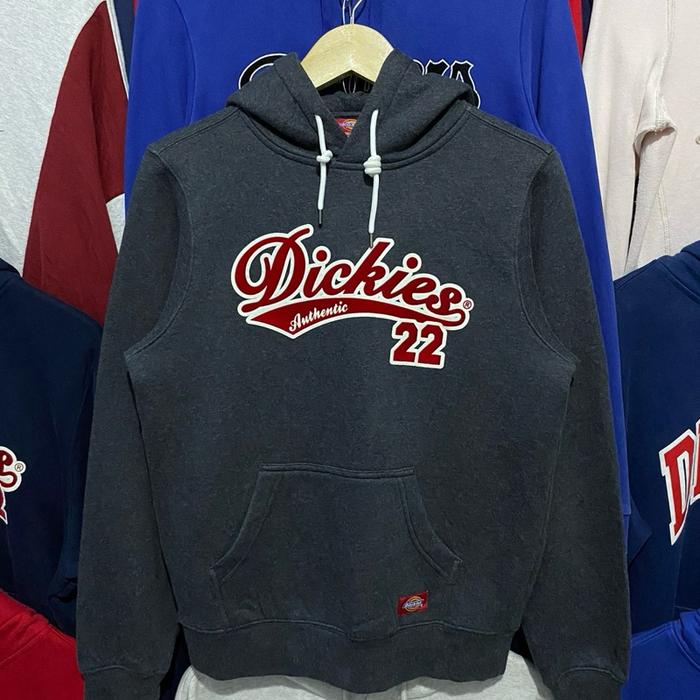 Dickies Jaket Hoodie Hitam dengan Logo Merah dan Tahun 22 untuk Pria dan Wanita
