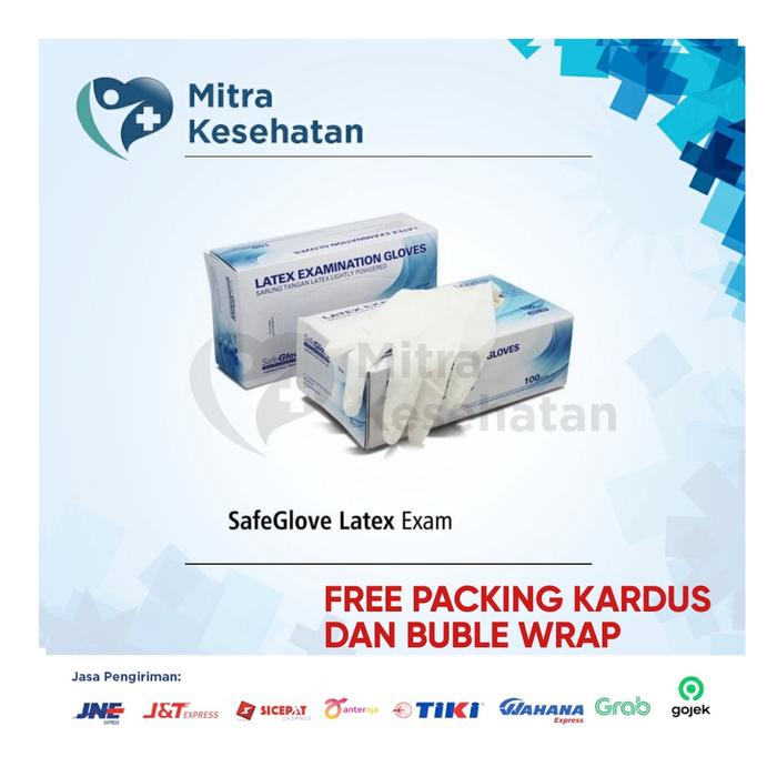 Sarung Tangan Latex Safegloves isi 100pcs Handscoon safeglove