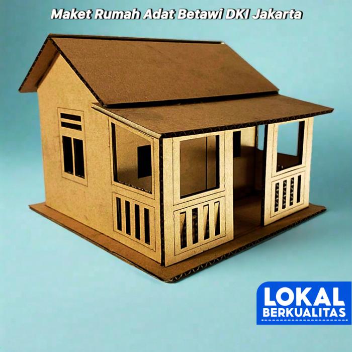 Maket Miniatur Rumah Adat - Betawi DKI Jakarta Bahan Kardus