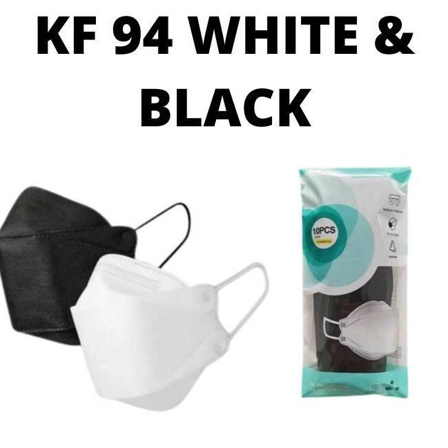 MASKER KOREA KF94 4PLY BLACK WHITE MODE